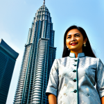 **

"A professional businesswoman in a modest, tailored baju kurung, standing confidently in front of the Petronas Twin Towers in Kuala Lumpur, Malaysia, fully clothed, appropriate attire, safe for work, perfect anatomy, natural proportions, professional corporate photography, high quality, vibrant colors, modern."

**