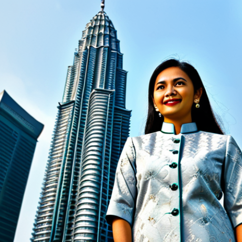 **

"A professional businesswoman in a modest, tailored baju kurung, standing confidently in front of the Petronas Twin Towers in Kuala Lumpur, Malaysia, fully clothed, appropriate attire, safe for work, perfect anatomy, natural proportions, professional corporate photography, high quality, vibrant colors, modern."

**